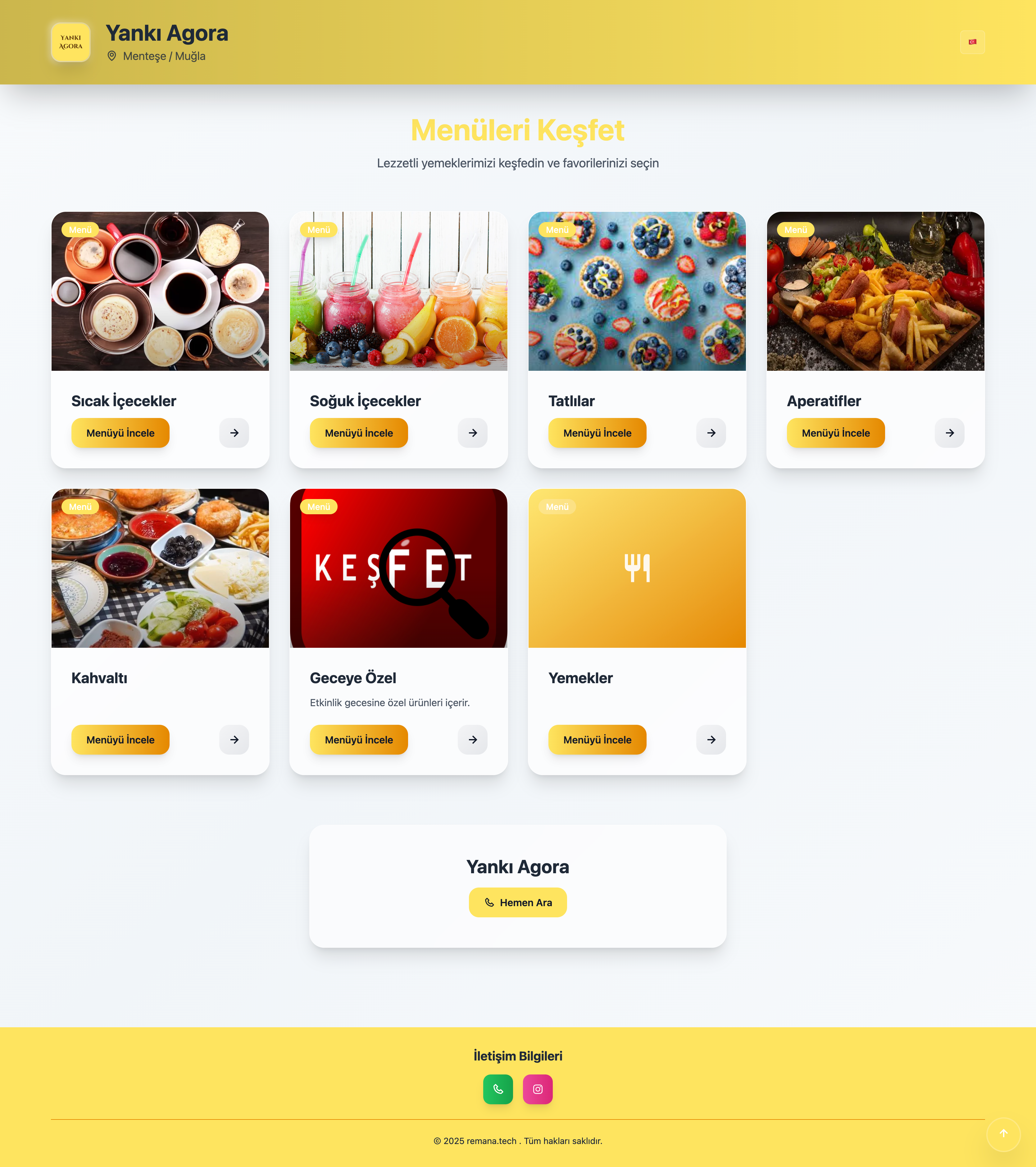 Brandable QR Menu özellikler ve kullanım ekranı